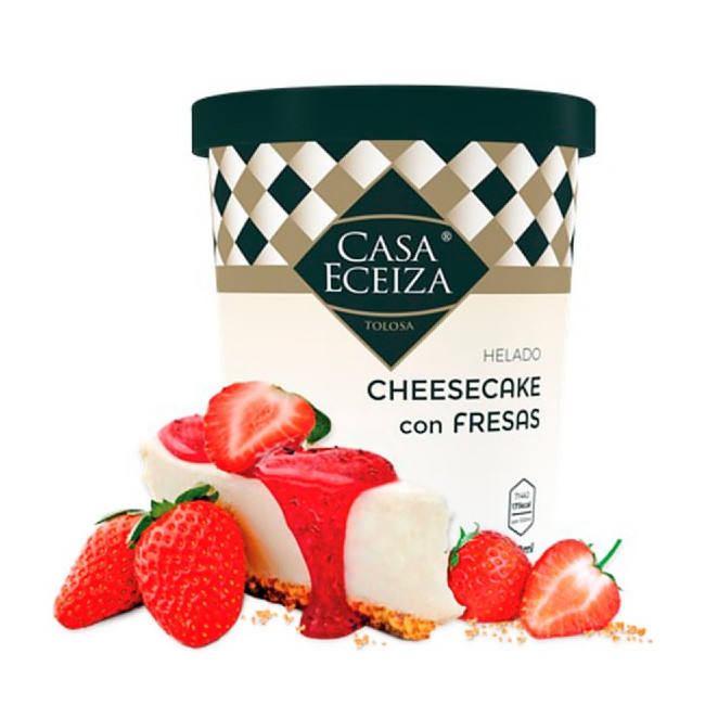 Helado Cheesecake con fresas